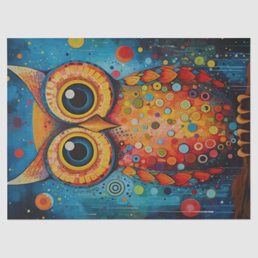 Colorful Owl Decoupage 薄葉紙 (正面)