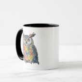 Colorful Owl Watercolor マグカップ (正面左)