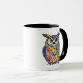 Colorful Owl Watercolor マグカップ (正面右)