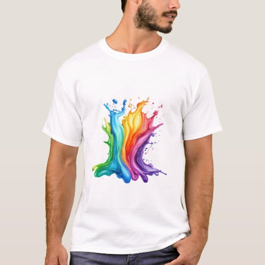 Colorful paint Concept Artistic Design Tシャツ (正面)