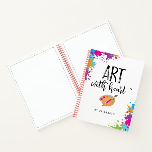 Colorful Paint Party Personalized Sketchbook ノートブック (内部)