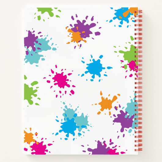 Colorful Paint Party Personalized Sketchbook ノートブック (裏面)