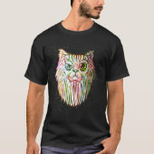 Colorful Paint Splash  Bearded Cat Tシャツ (正面)