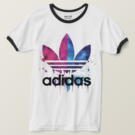 Colorful Paint Splash Logo Graphic Ringer T-Shirt  Tシャツ (デザイン正面)