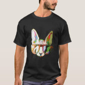 Colorful Paint Splash Sunglasses Sphynx Cat Tシャツ (正面)