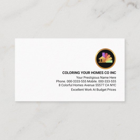 Colorful Paint Splatter Home Painter Service 名刺 (裏面)