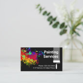 Colorful Paint Splatter Home Painting 名刺 (スタンド正面)