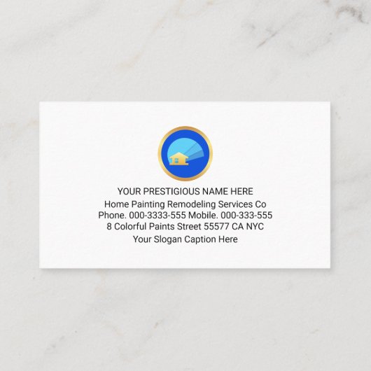 Colorful Paint Splatter Home Painting 名刺 (裏面)