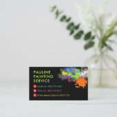 Colorful Paint Splatter Home Painting Colors 名刺 (スタンド正面)