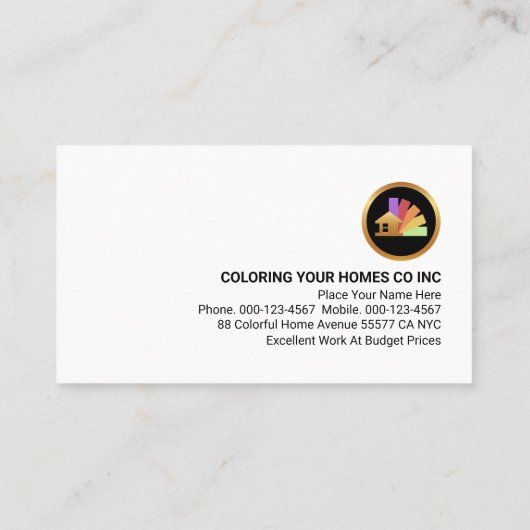 Colorful Paint Splatter Home Painting Painter 名刺 (裏面)