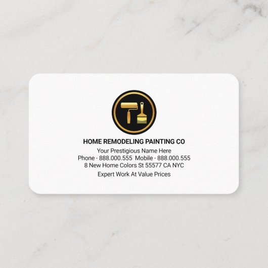 Colorful Paint Splatter Home Remodeling 名刺 (裏面)