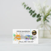Colorful Paint Splatter Painting Service 名刺 (スタンド正面)