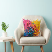 Colorful Paint Splatter Pillow クッション (椅子)