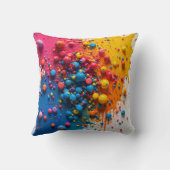 Colorful Paint Splatter Pillow クッション (裏面)