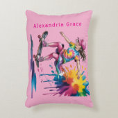 Colorful Painted Girl Skateboarder Birthday Gift アクセントクッション (正面(垂直))