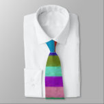 Colorful Painted Stripes ネクタイ<br><div class="desc">Colorful rainbow stripe oil paint stripe pattern necktie.</div>