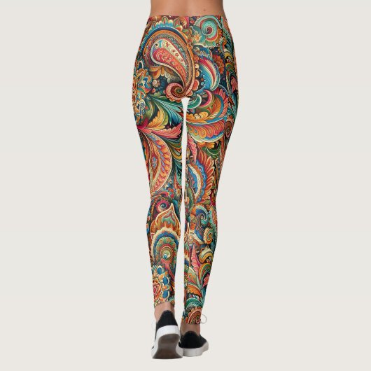 Colorful Paisley Leggings tout-imprimé レギンス (裏面)