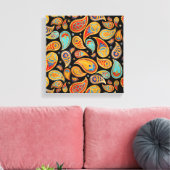 Colorful Paisley Pattern キャンバスプリント (インサイチュ (リビング))