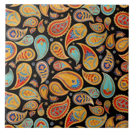 Colorful Paisley Pattern タイル (正面)