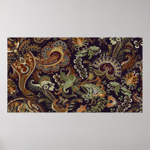 Colorful Paisley pattern. Ethnic vintage wallpaper ポスター
