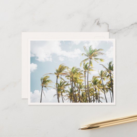 Colorful Palm Trees in Hawaii Blank ポストカード (正面/裏面インサイチュ)