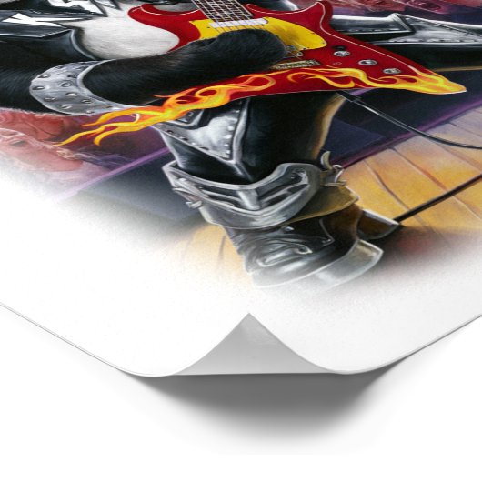 Colorful Panda Design on a White ポスター (角)