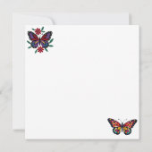 Colorful Paper Cat, Flowers and Butterflies カード (裏面)