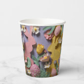 Colorful Paper Cut Bunny & Easter Eggs Party 紙コップ (裏面)