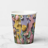 Colorful Paper Cut Bunny & Easter Eggs Party 紙コップ (左)
