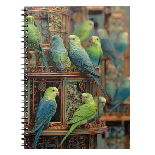 Colorful Parakeets Notebook ノートブック (正面)