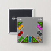 Colorful Parking Lot Overhead View Car Enthusiast 缶バッジ (正面&裏面)
