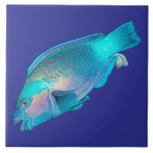 Colorful Parrotfish Ocean Blue Sea タイル (正面)
