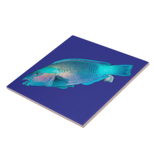 Colorful Parrotfish Ocean Blue Sea タイル (側面)