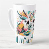 Colorful Parrots Tropical Art カフェラテマグ (左アングル)