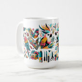 Colorful Parrots Tropical Art コーヒーマグカップ (正面左)