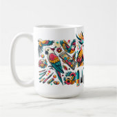 Colorful Parrots Tropical Art コーヒーマグカップ (左)