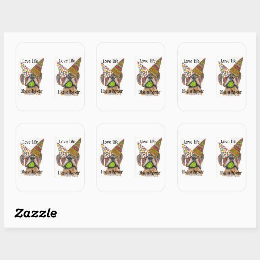 colorful party love life like a boxer Sticker スクエアシール (シート)