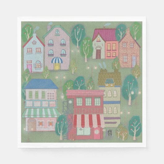 Colorful Party Paper Napkin — Mint Whisper スタンダードランチョンナプキン (正面)