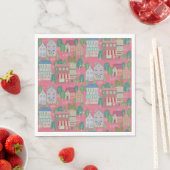 Colorful Party Paper Napkin — Strawberry Sherbet スタンダードランチョンナプキン (インサイチュ)