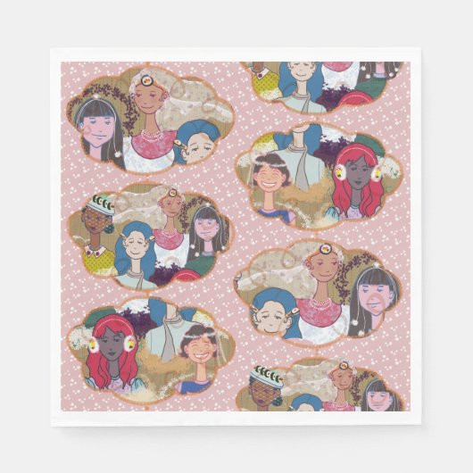 Colorful Party Paper Napkins スタンダードランチョンナプキン (正面)