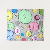 Colorful Pastel Buttons タペストリー (正面(横))