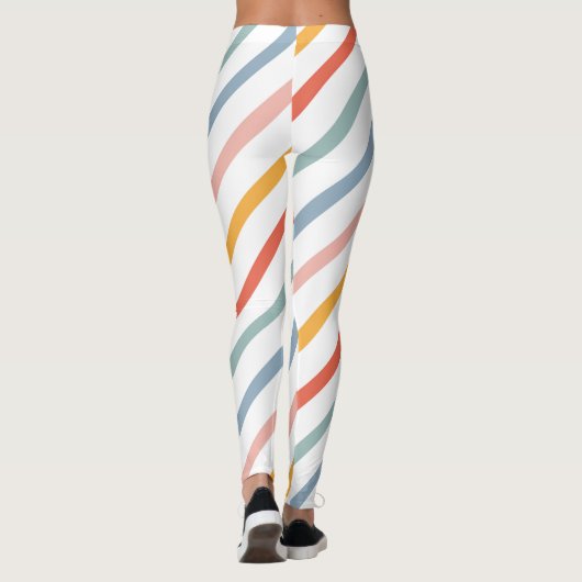 Colorful Pastel Diagonal Stripes レギンス (裏面)