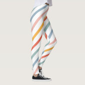 Colorful Pastel Diagonal Stripes レギンス (右)