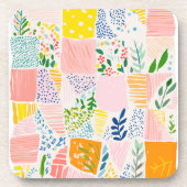 Colorful Pastel Patchwork Preppy コースター (正面)