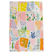 Colorful Pastel Patchwork Preppy ミディアムペーパーバッグ (裏面)