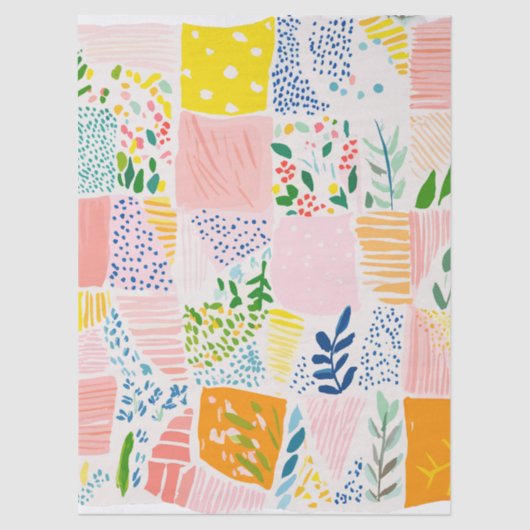 Colorful Pastel Patchwork Preppy 薄葉紙 (正面)