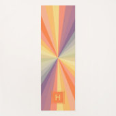 Colorful Pastel Rainbow Monogram ヨガマット (正面)