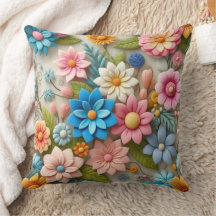 Colorful Pastel Spring 3D Felt Floral Art
