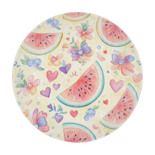 COLORFUL PASTEL TROPICAL FRUITS カッティングボード (正面)