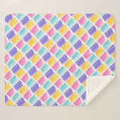 Colorful Pastel Watercolor Brush Strokes Pattern シェルパブランケット (正面(横))